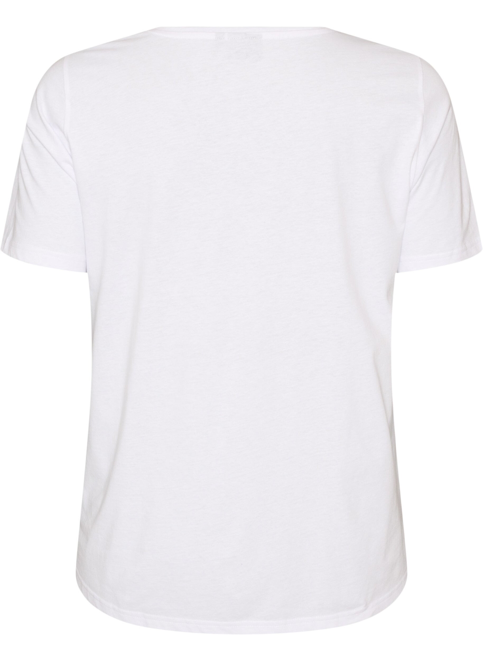ZizziT-shirt med tryck, Vit, Packshot image number 1