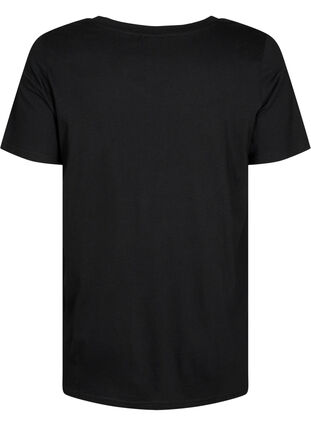 A-linjeskuren t-shirt med korta ärmar, Black, Packshot image number 1