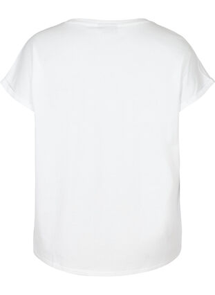 Kortärmad t-shirt i bomull, Bright White, Packshot image number 1