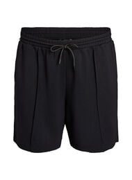 Shorts med h&ouml;g midja och randiga detaljer, Svart