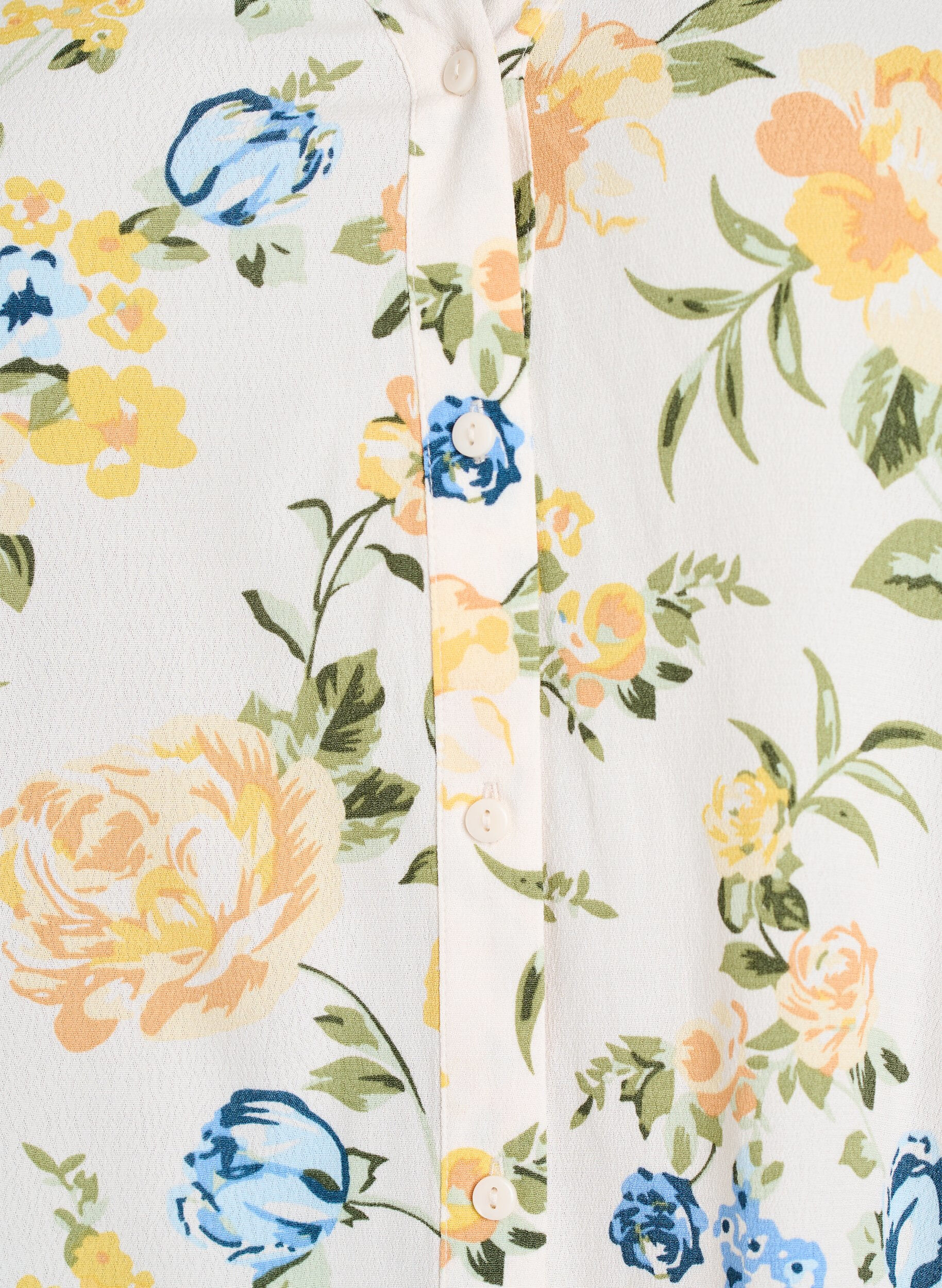 Zizzi Blus i viskos med m&ouml;nster och kn&auml;ppning, Vanilla, Packshot image number 2