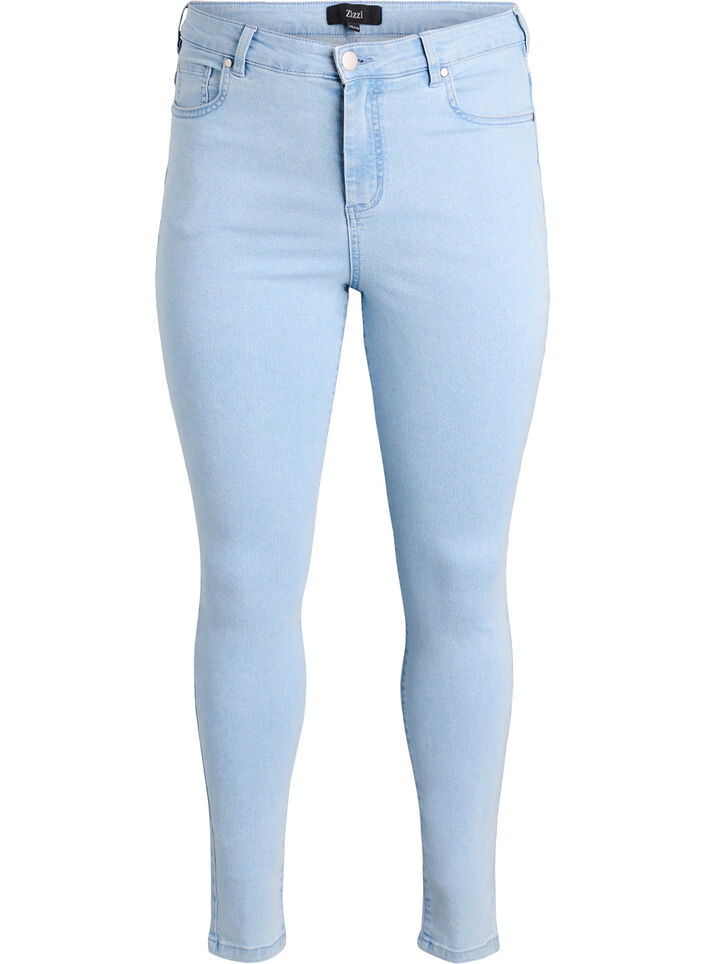 Amy jeans med h&ouml;g midja och supersmal passform, Bl&aring;, Packshot image number 0