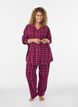 Rutig pyjamasskjorta i bomull med l&aring;nga &auml;rmar, R&ouml;d, Model image number 1
