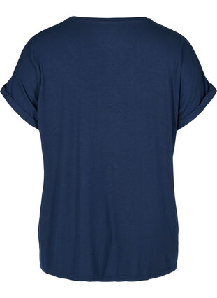 T-shirt i viskosblandning, Black Iris, Packshot image number 1