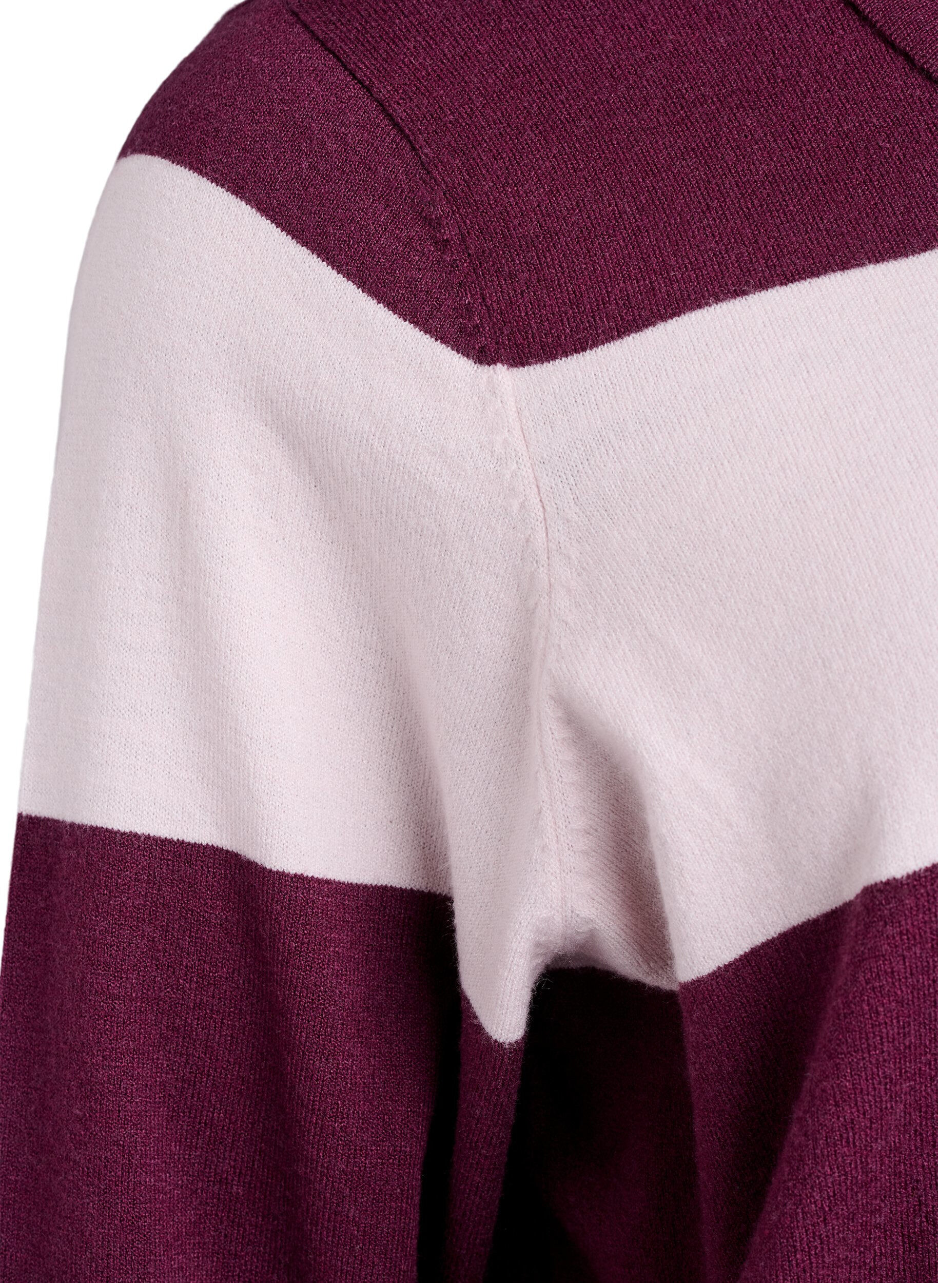 Zizzi Stickad blus med krage, R&ouml;d, Packshot image number 3