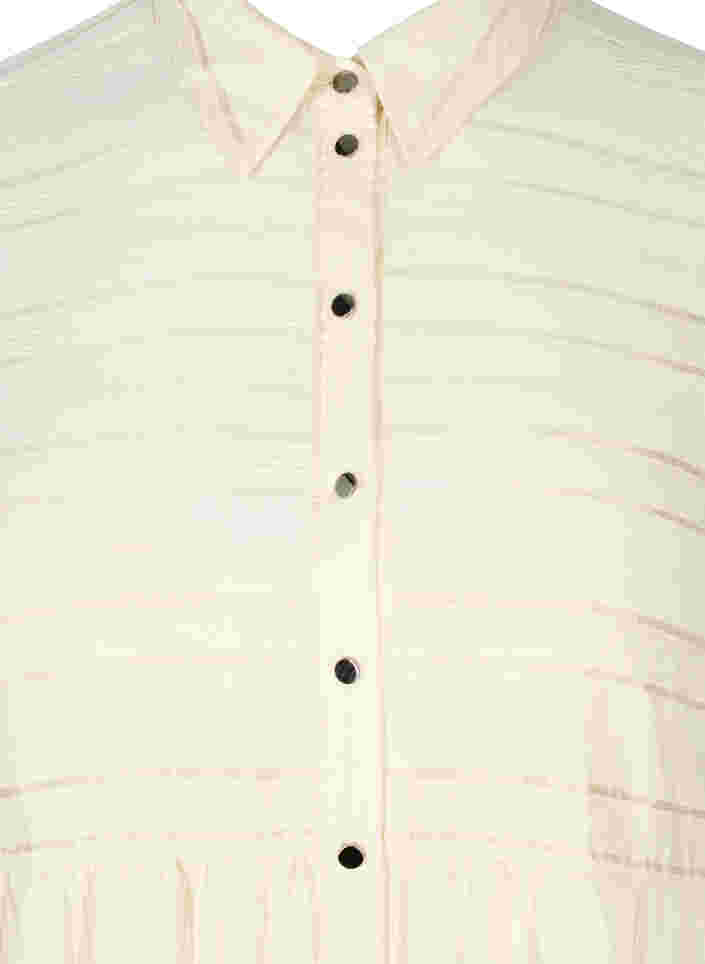 Mönstrad tunika med knappar och långa ärmar, Fog, Packshot image number 2