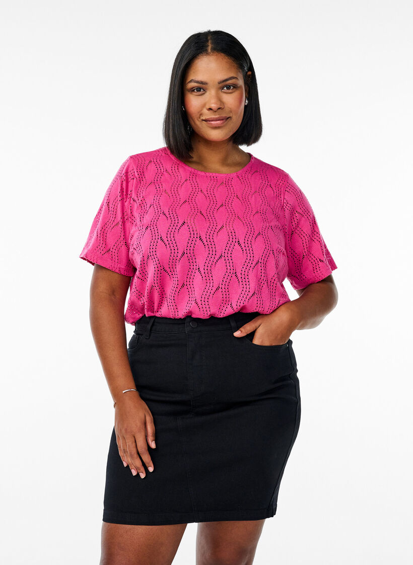 FLASH - Åtsittande jeanskjol, Svart, Model image number 0