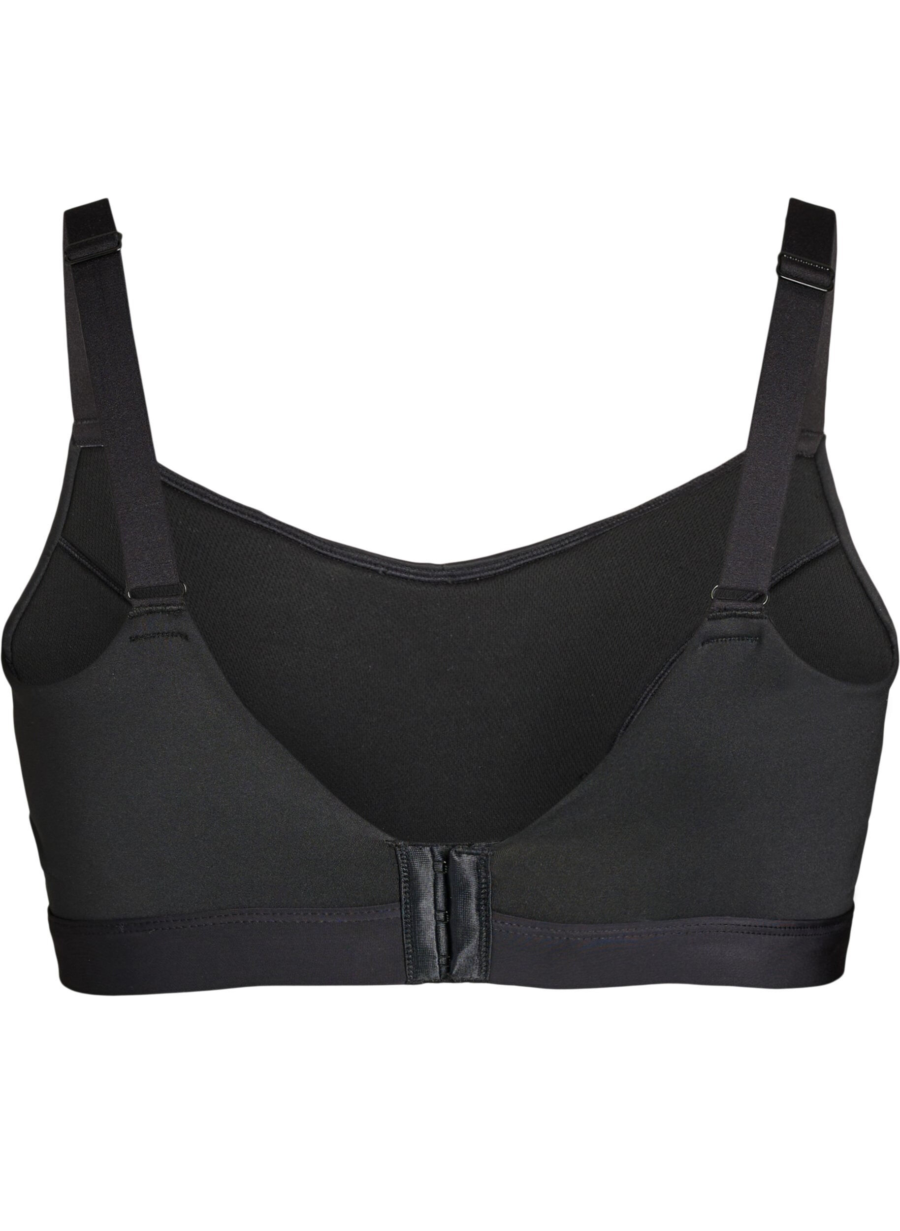 ZizziL&auml;tt vadderad sport-BH, Svart, Packshot image number 1