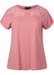 T-shirt i bomull med tryck, Old Rose W. Leaf