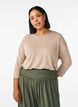 Jerseyblus med 3/4-&auml;rm, Beige, Model image number 0