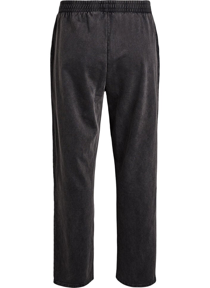 Sweatpants med vida ben med tvättad effekt, Grå, Packshot image number 1