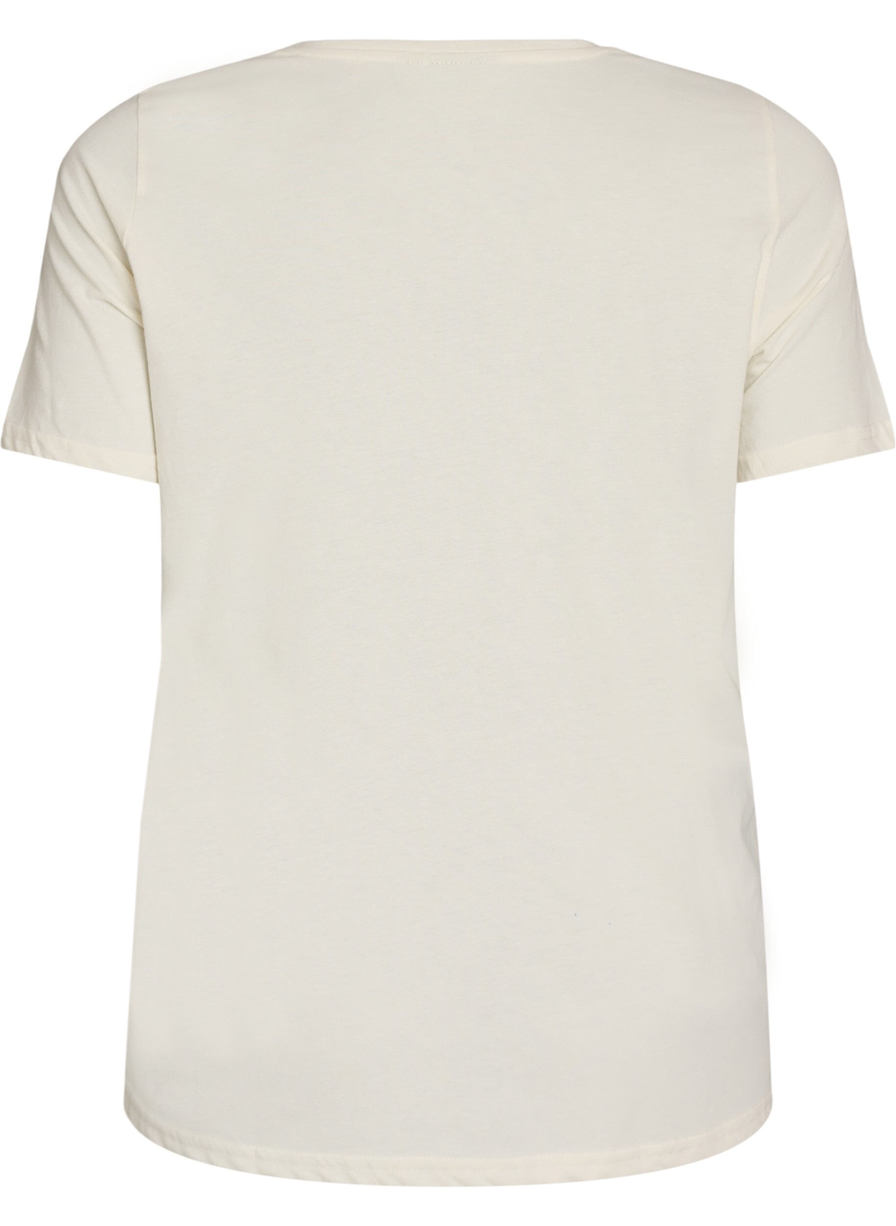 ZizziT-shirt med tryck, Vit, Packshot image number 1