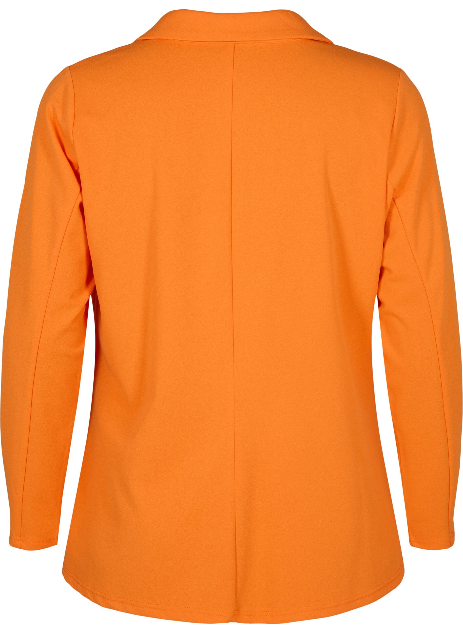 Zizzi Blazer med fickor, Vibrant Orange, Packshot image number 1