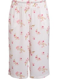 Culottebyxor med tryck, Vit