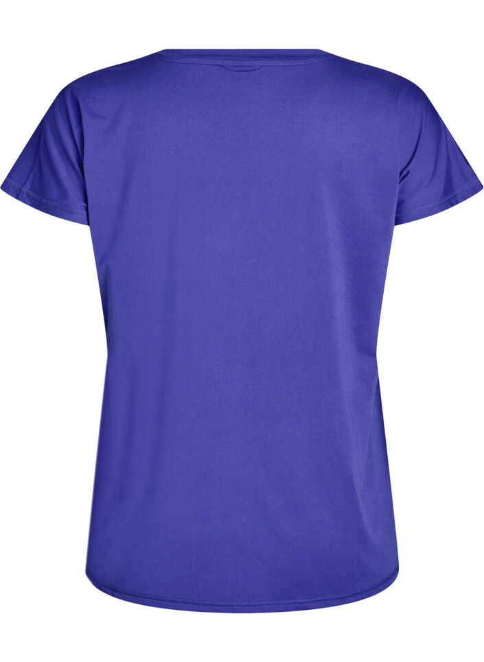 Tr&auml;nings t-shirt med v-ringning och l&ouml;s passform, Lila, Packshot image number 1