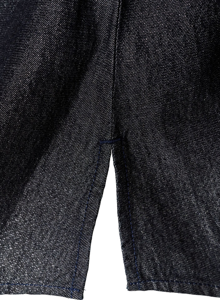 Jeansskjorta med glittertr&aring;d och 3/4-&auml;rmar, Gr&aring;, Packshot image number 3