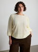 Jerseyblus med struktur och ballongsilhuett, Vanilla, Model image number 0