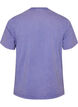 T-shirt i bomull med tryck framtill och en tv&auml;ttad look, Lila, Packshot image number 1