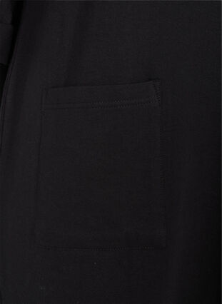Sweatshirtklänning i bomull med 3/4-ärmar och fickor, Black, Packshot image number 3