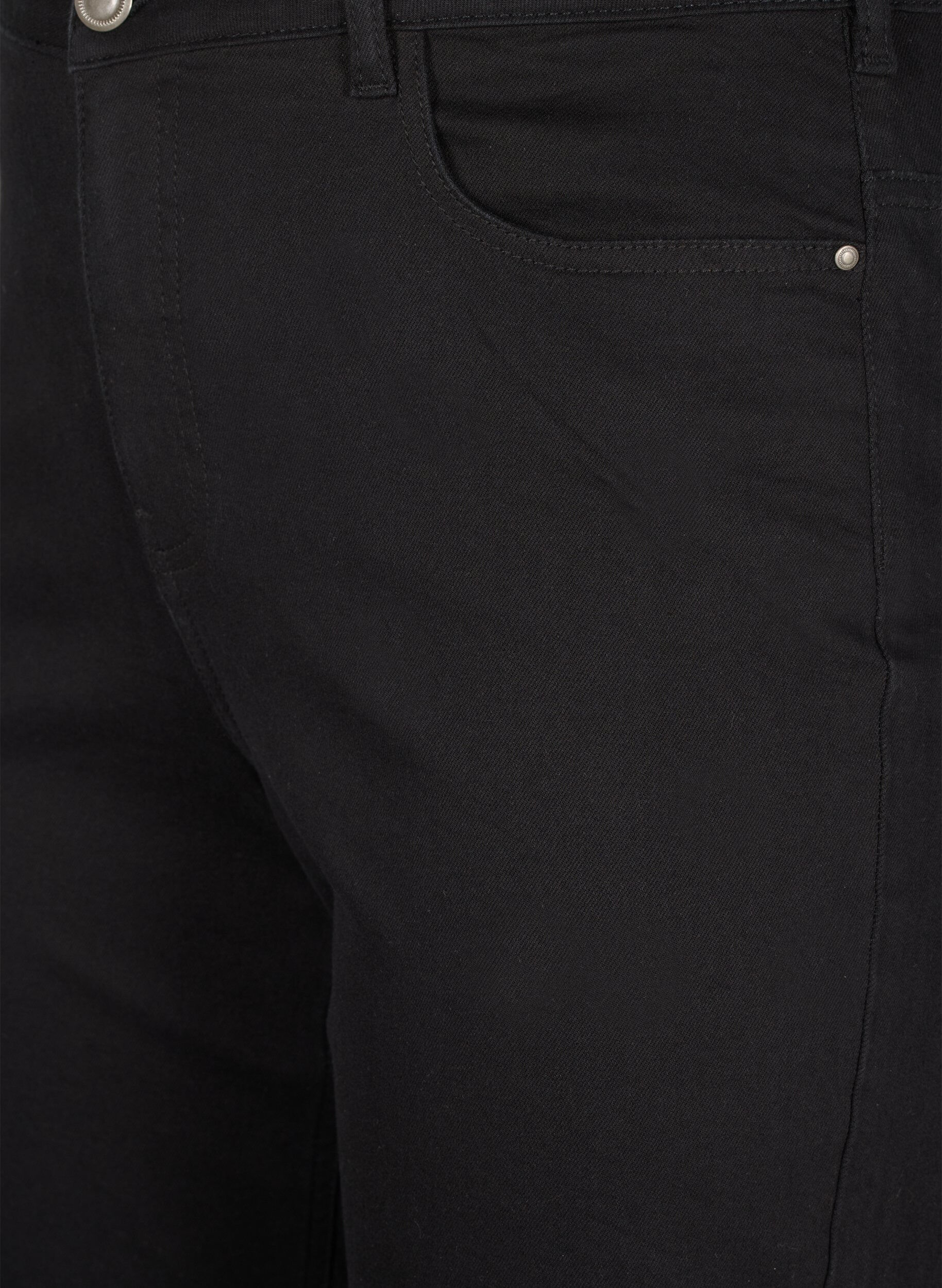 Zizzi Gemma-jeans med h&ouml;g midja och rak passform, Svart, Packshot image number 2