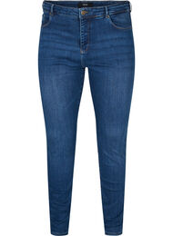Amy jeans med hög midja och stretchteknologi, Blue denim