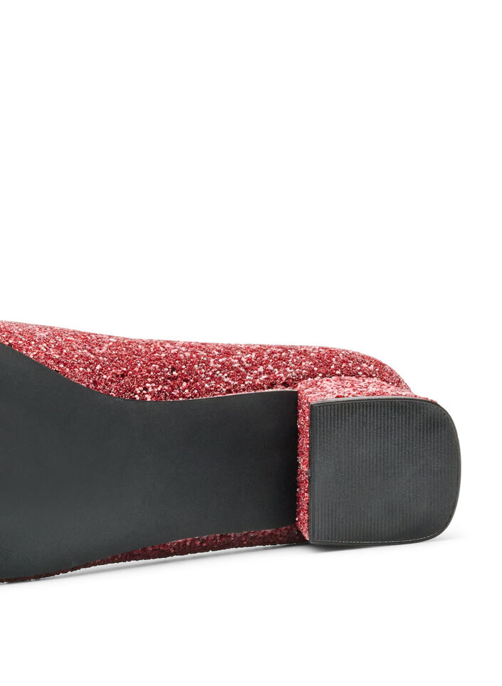 Glitterpumps med rosett, R&ouml;d, Packshot image number 4