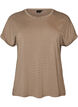 Randig t-shirt i viskos med rund halsringning, Beige, Packshot image number 0