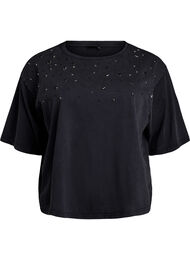 Boxig t-shirt med pärlor och strass, Grå