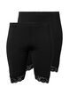 2-pack cykelshorts med spetskant, Black / Black, Packshot image number 0
