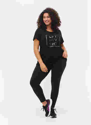 T-shirt till träning med print, Black w. LFT, Model image number 2