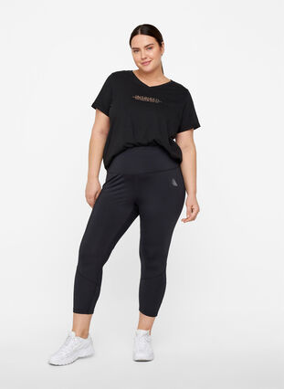 Tränings-t-shirt i bomull med tryck, Black Inspired, Model image number 2