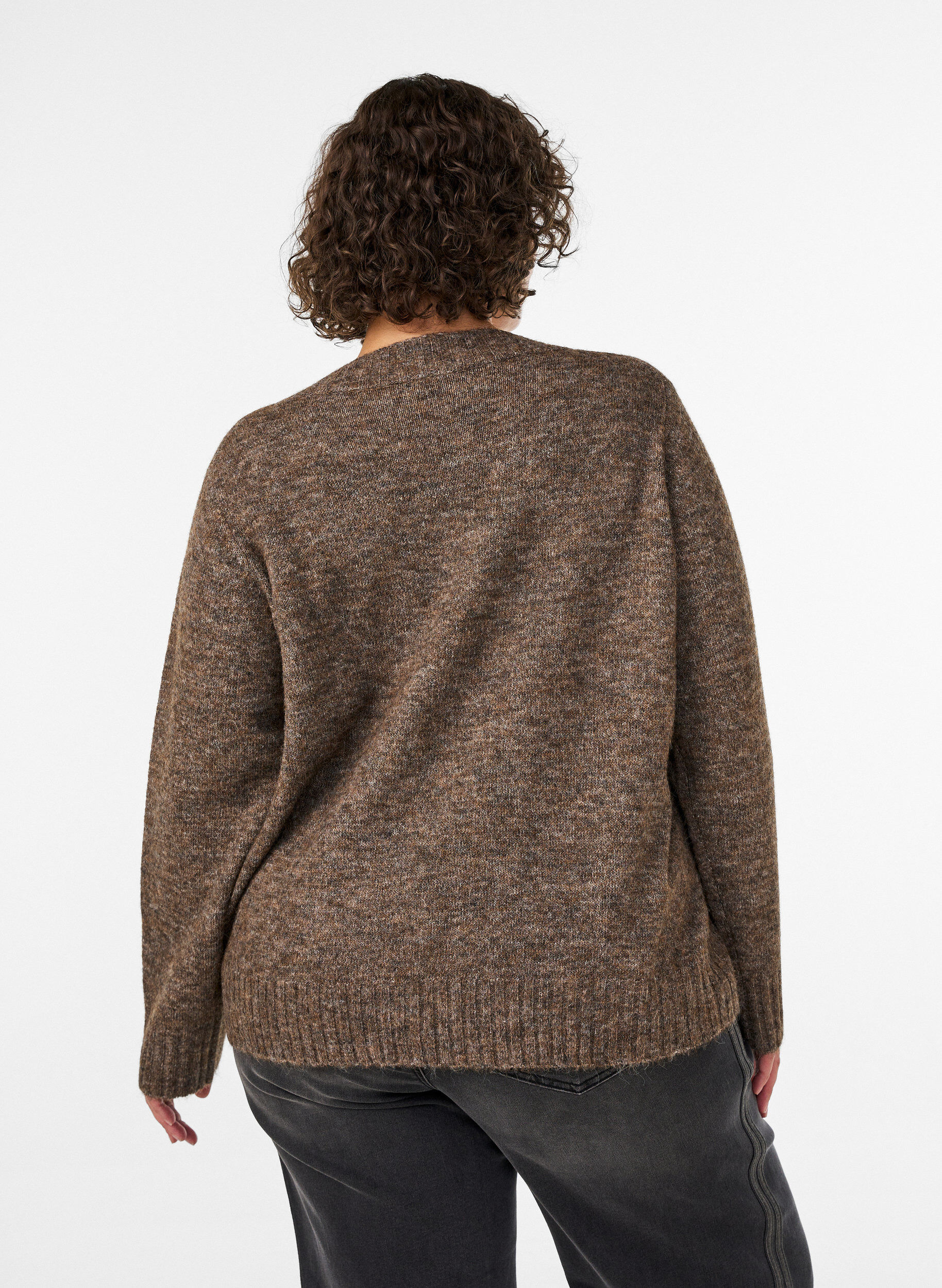 ZizziTr&ouml;ja med v-ringning, Brun, Model image number 2