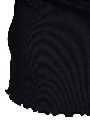 Ribbat linne med knappar, Black, Packshot image number 3