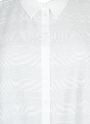 Lång skjorta i viskos med struktur, Bright White, Packshot image number 2