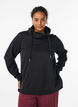 Sweatshirt med h&ouml;g krage och fickor, Svart, Model image number 0