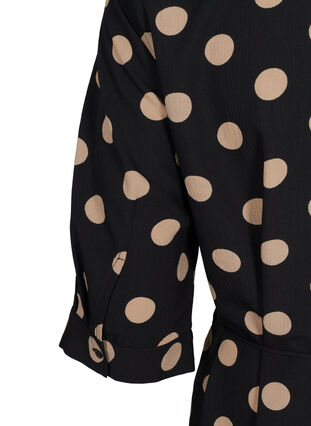 FLASH – Skjortklänning med tryck, Black Brown Dot, Packshot image number 3