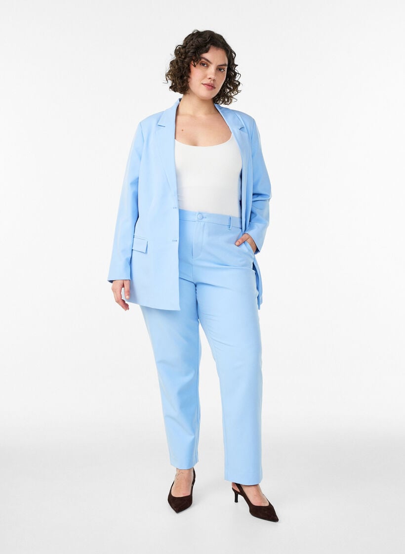 Klassisk blazer med kn&auml;ppning, Bl&aring;, Model image number 1
