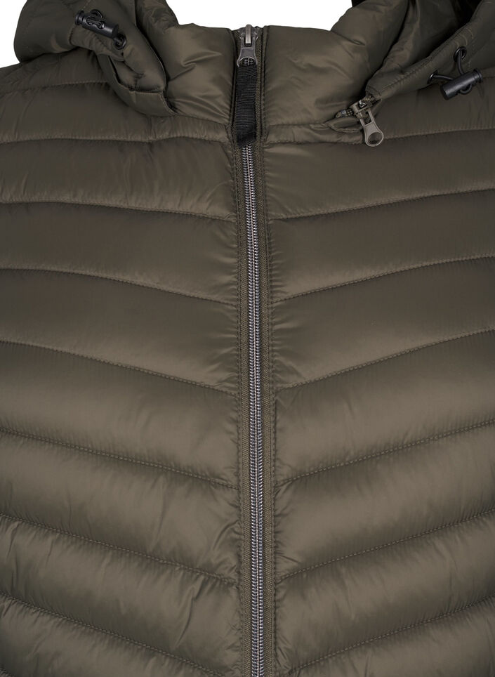 Lättviktsjacka med fickor och avtagbar huva, Grön, Packshot image number 2