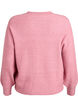 Ribbstickad kofta med knappar, Rosa, Packshot image number 1
