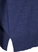 Stickad blus med långa ärmar och slits, Blå, Packshot image number 3