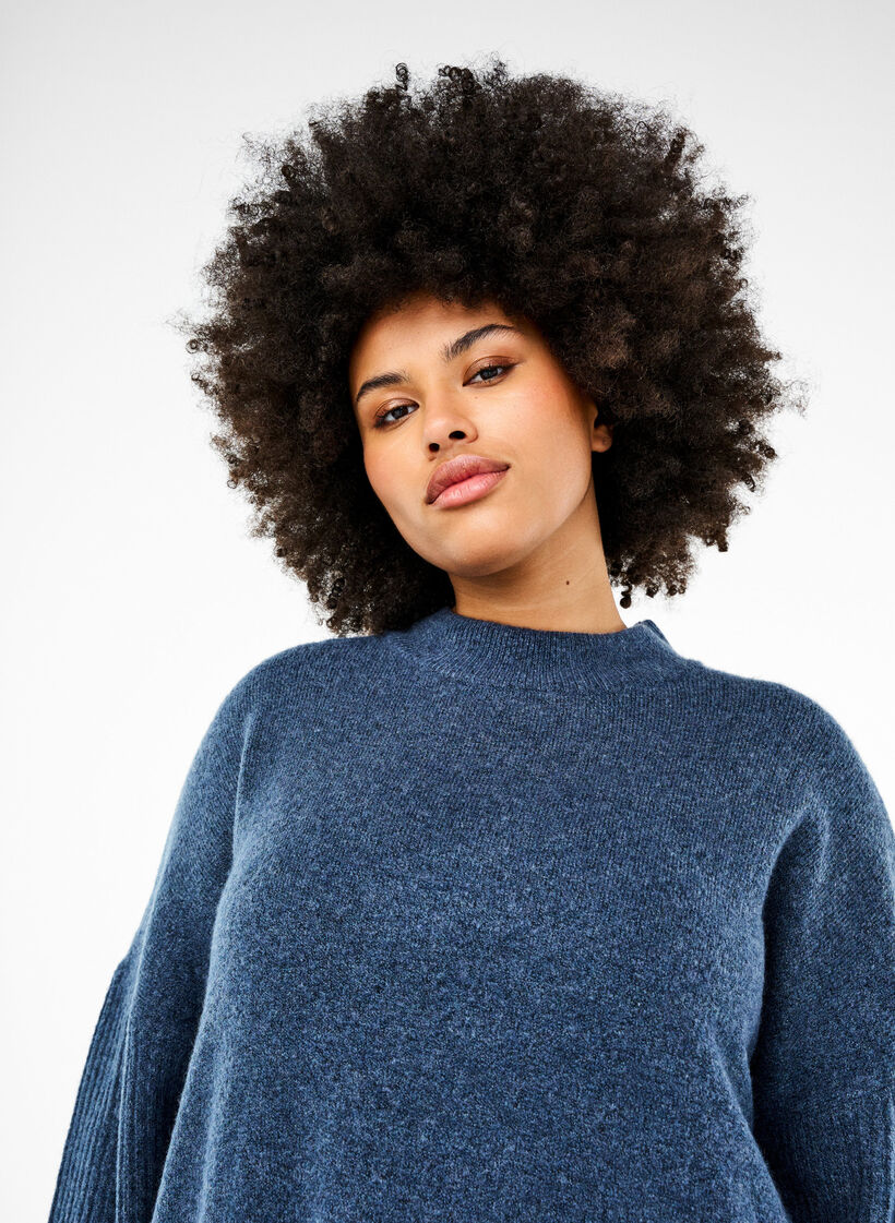 Lång stickad blus med långa ärmar, Bering Sea Mel., Image image number 0