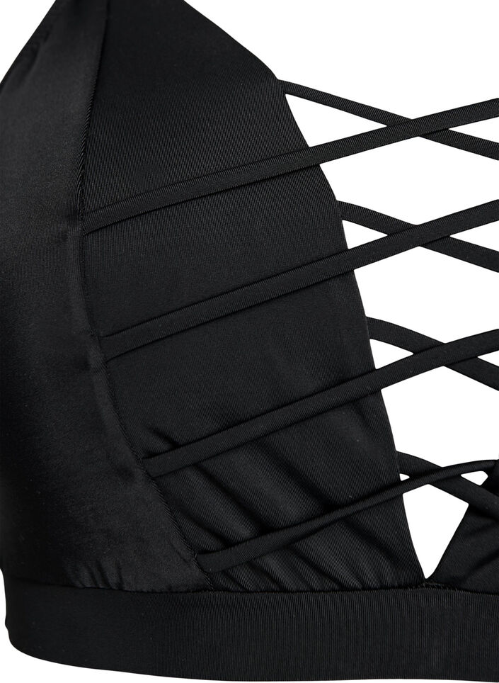 Bikinitopp med snördetaljer, Svart, Packshot image number 2