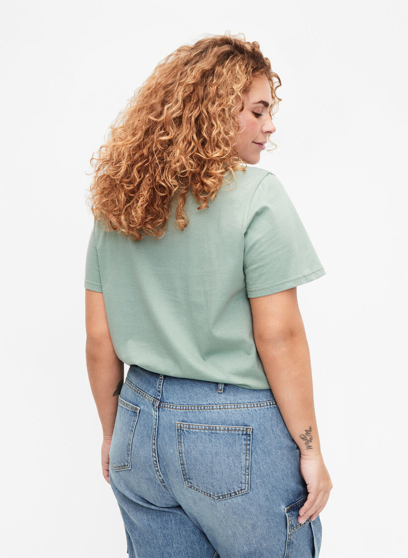 Kortärmad t-shirt i bomull med elastisk kant, Chinois G. W. Live, Model image number 1