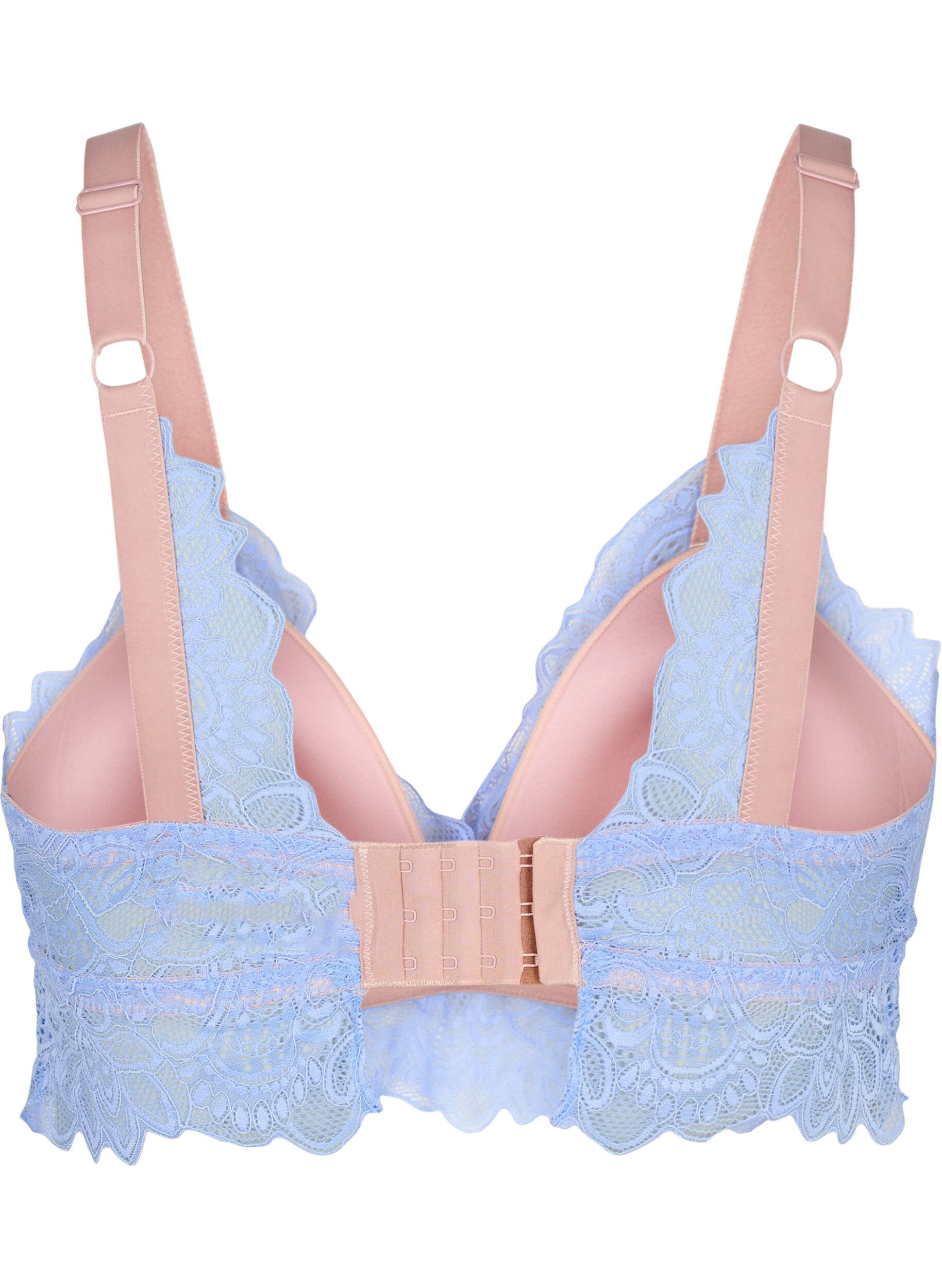 Zizzi Bralette med spets och mjuk vaddering, Serenity, Packshot image number 1