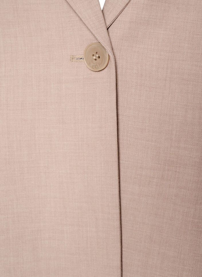 Klassisk blazer med enkelkn&auml;ppning och fickor, Beige, Packshot image number 2