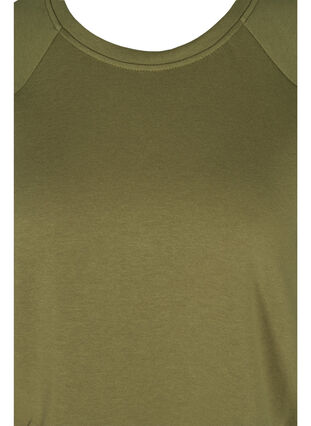 Sweatshirtklänning med fickor och slits, Olive Drab, Packshot image number 2