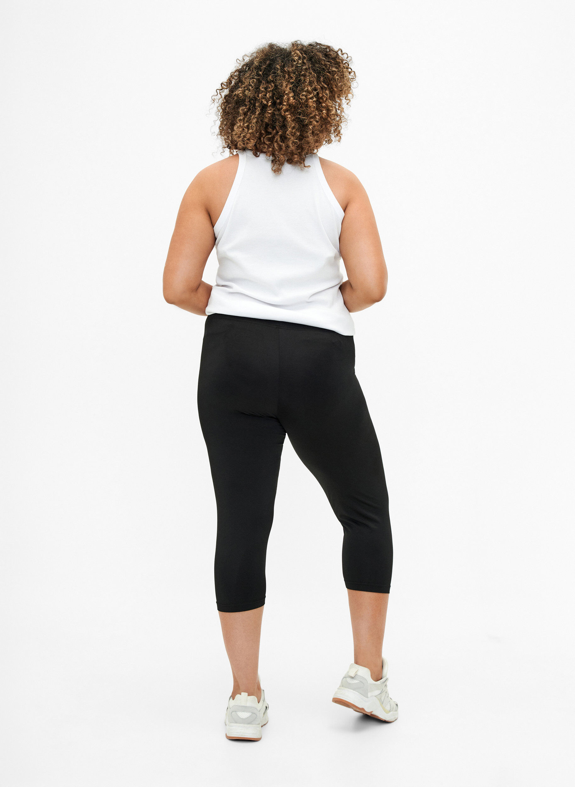 Zizzi 2-pack leggings i 3/4-l&auml;ngd, Svart, Model image number 2