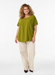 Blus med korta &auml;rmar och rund halsringning, Gr&ouml;n, Model image number 1