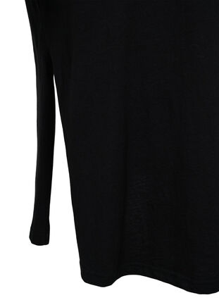 T-shirtklänning i bomull med slits, Black, Packshot image number 3