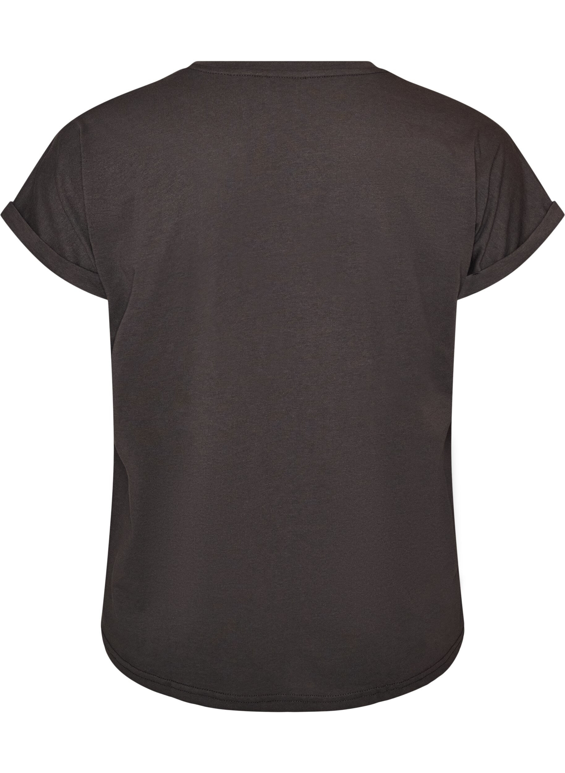 ZizziT-shirt med dekorativt tryck framtill, Gr&aring;, Packshot image number 1